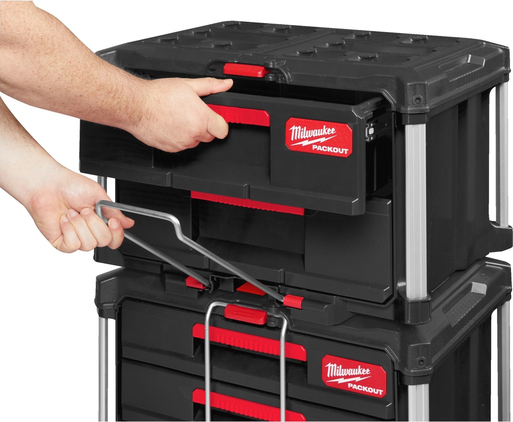 MILWAUKEE PACKOUT™ GEREEDSCHAPSKOFFER MET 2 LADES 564x414x363mm 4932472129