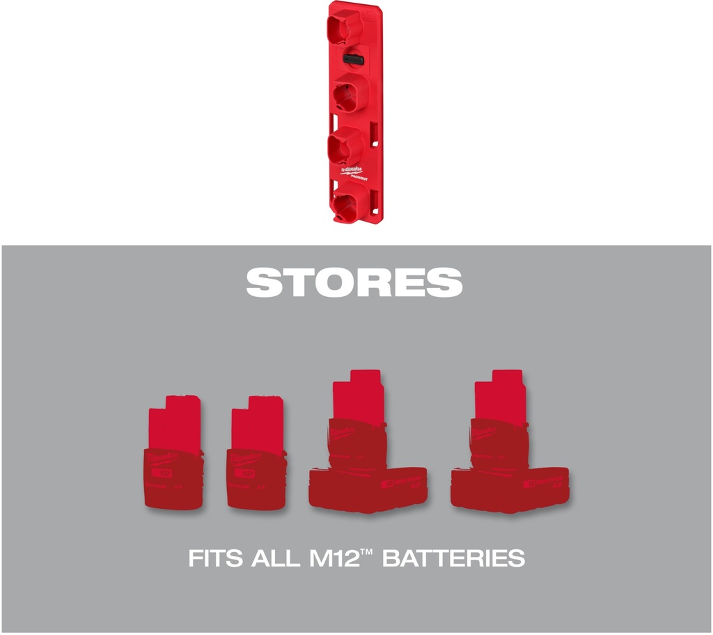 MILWAUKEE PACKOUT™ M12 BATTERY HOLDER ACCUHOUDER 4932480708