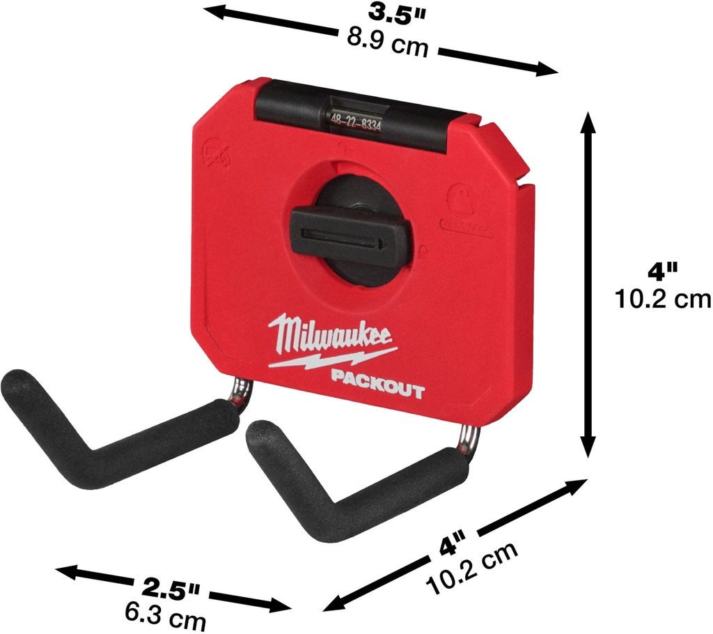 MILWAUKEE PACKOUT™ SMALL CURVED STRAIGHT UTILITY HOOK KLEINE RECHTE HAAK 4932480704