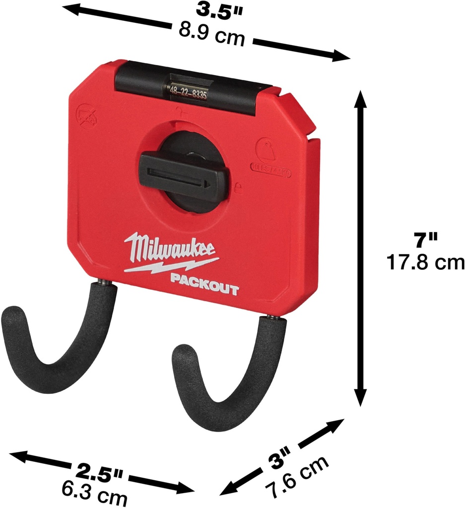 MILWAUKEE PACKOUT™ SMALL CURVED UTILITY HOOK KLEINE GEBOGEN HAAK 4932480705