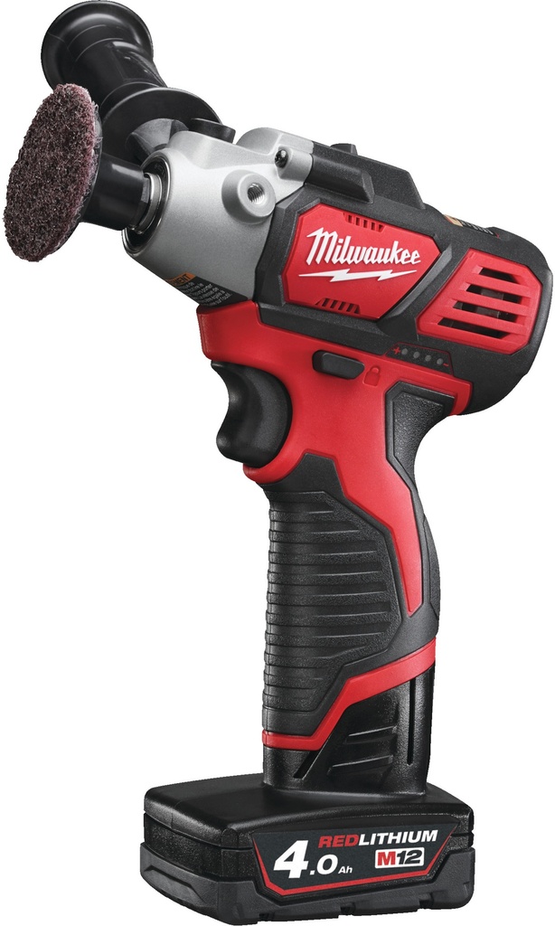 MILWAUKEE POLIJSTMACHINE M12 BPS-421X LADER M12 + 1x ACCU M12 4Ah + 1x M12 2Ah