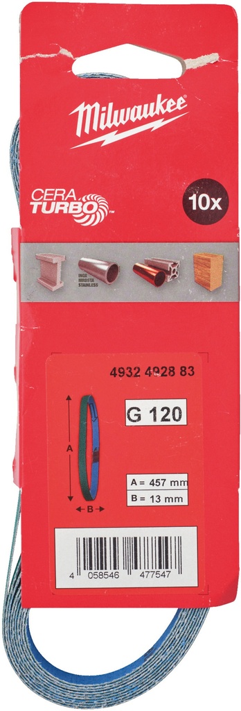 MILWAUKEE SCHUURBAND K120 13x457mm 10 stuks 4932492883