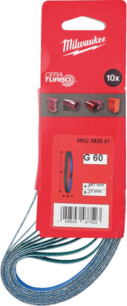 MILWAUKEE SCHUURBAND K60 13x457mm 10 stuks 4932492881