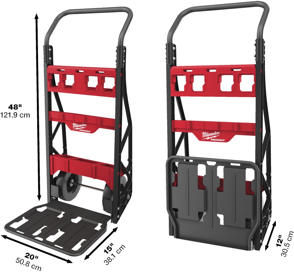 MILWAUKEE PACKOUT™ STEEKWAGEN MET TWEE WIELEN 180kg DRAAGVERMOGEN 4932472131