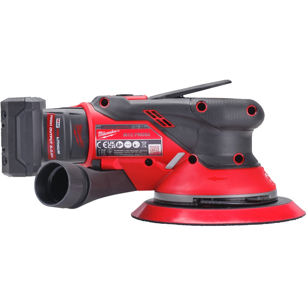 MILWAUKEE M12 FUEL™ M12 FROS5-0 EXCENTRISCHE ACCU SCHUURMACHINE 150mm MET 5mm ROTATIE 4933493651