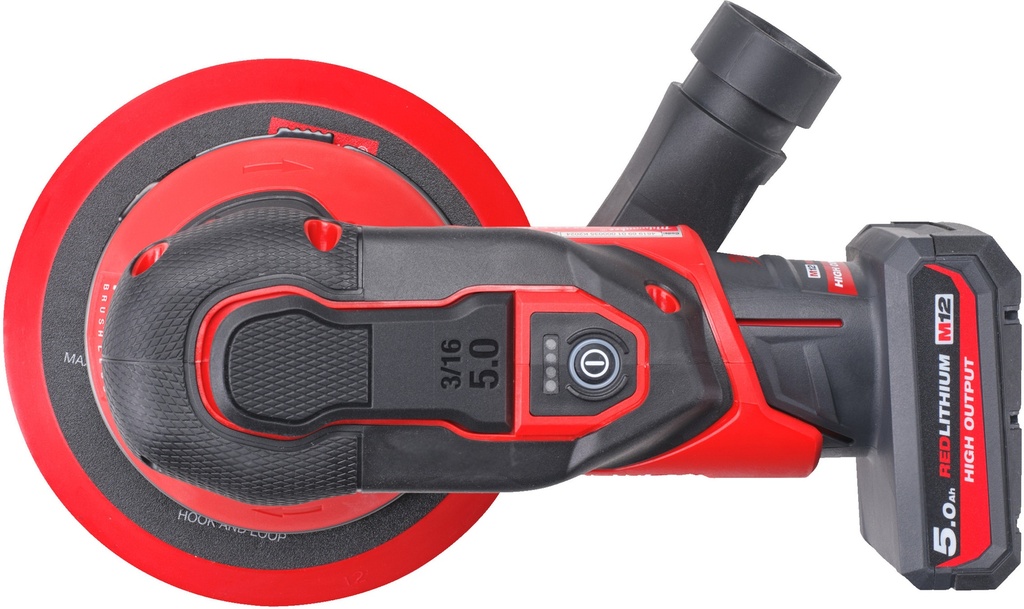 MILWAUKEE M12 FUEL™ M12 FROS5-0 EXCENTRISCHE ACCU SCHUURMACHINE 150mm MET 5mm ROTATIE 4933493651