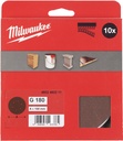 MILWAUKEE 150/6 HL SCHUURSCHIJF VOOR VLAKSCHUURMACHINES 150mm KORREL 180 (10) Stuks. 4932492211