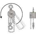 REMA ALUFLEX 360° DRAAIBARE HANDKETTINGTAKEL 500 KG HIJSHOOGTE= 3MTR., BEDIENINGSHOOGTE= 2,5MTR AF360-500KG-3M