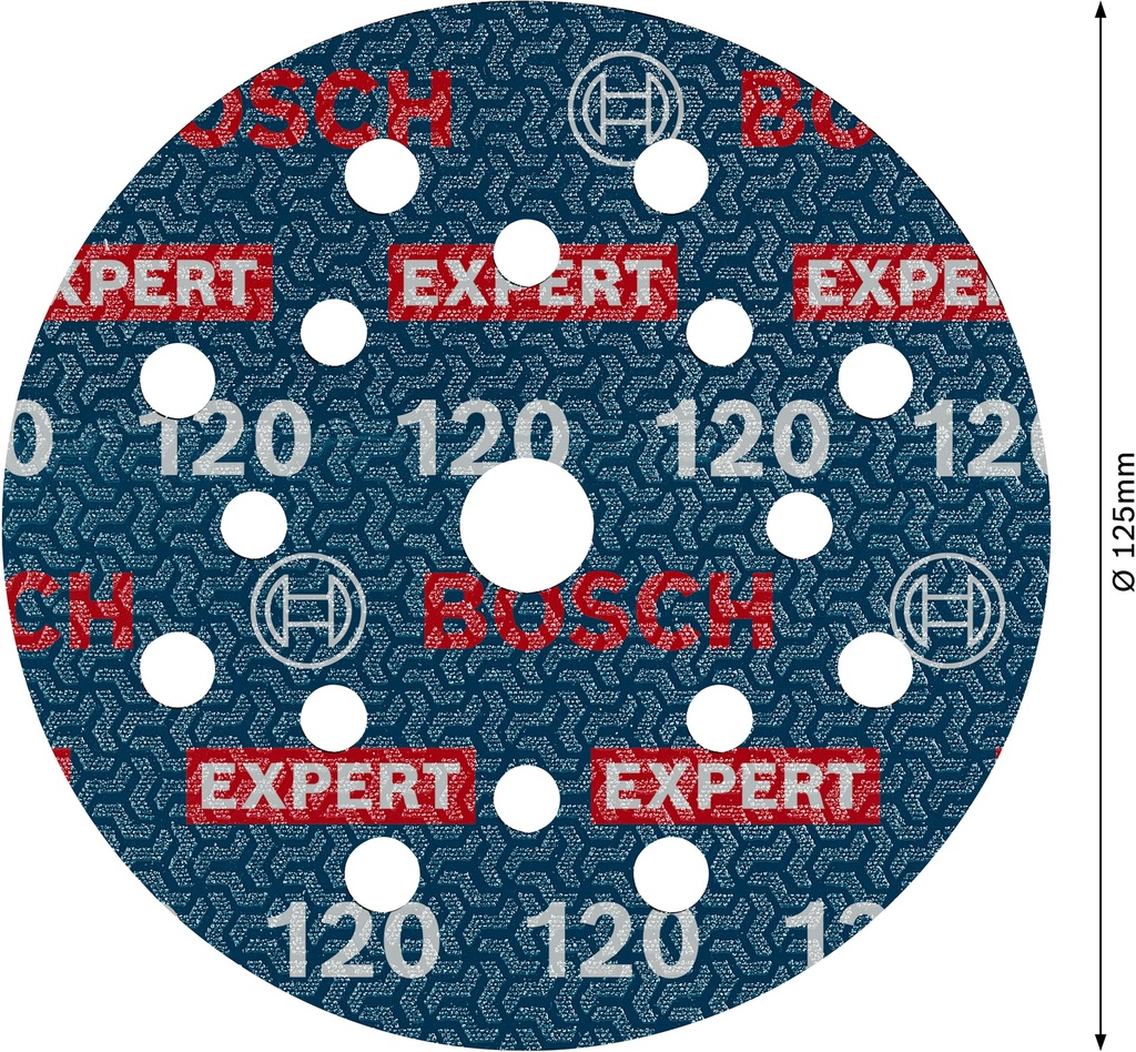 BOSCH EXPERT 0780 FOLIESCHUURSCHIJF 125mm KORREL 120 (50) Stuks. 2608902410