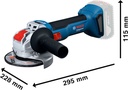 BOSCH PRO GWX 18V-8 ACCU HAAKSE SLIJPMACHINE 125mm 11.000min-1 IN L-BOXX 06019N9101