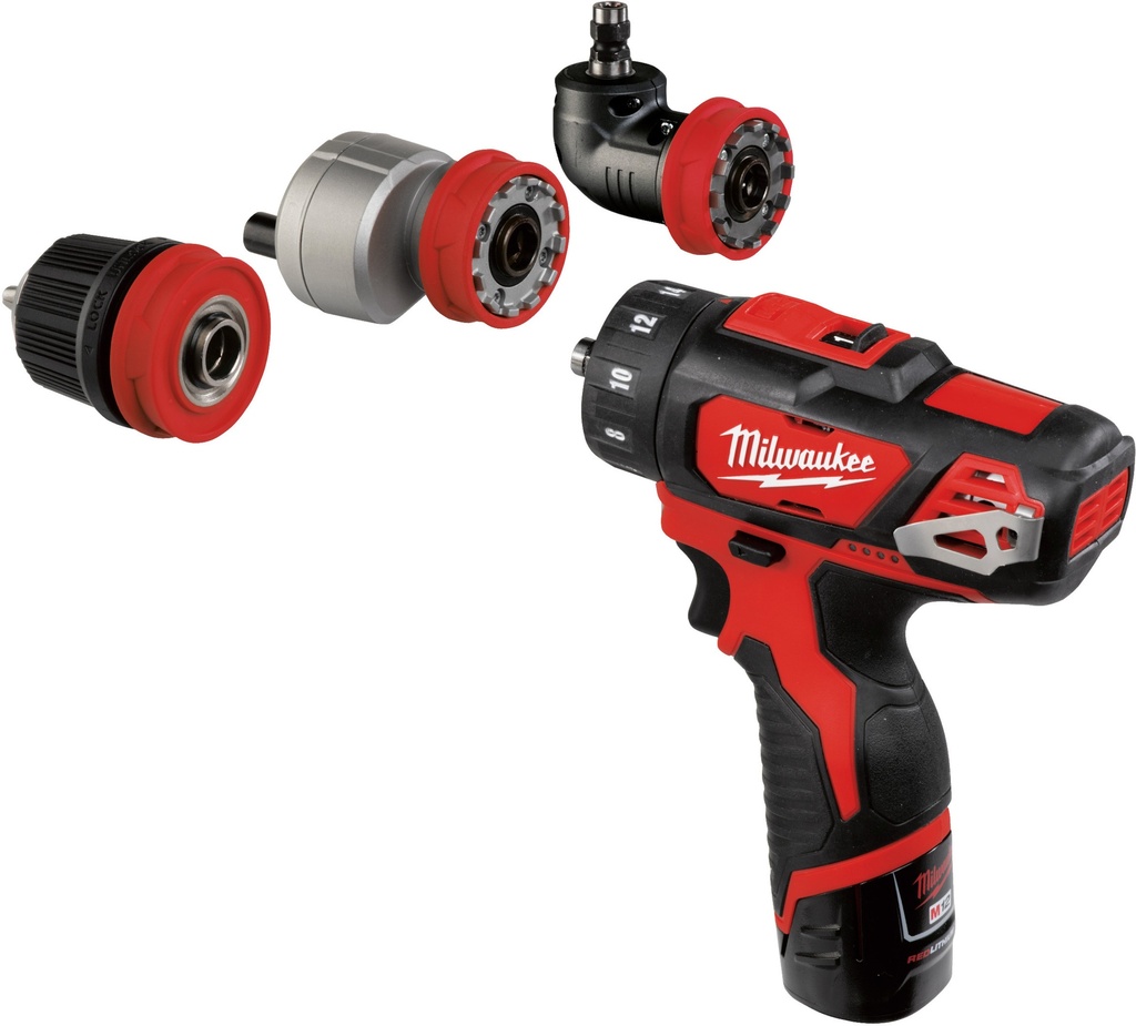 MILWAUKEE M12™ M12 BDDXKIT-202C SUBCOMPACTE ACCU BOORSCHROEFMACHINE MET AFNEEMBARE FIXTEC™ BOORHOUDER 4933447836