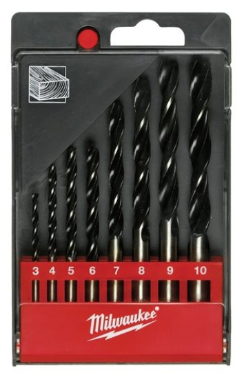 MILWAUKEE HOUTBORENSET DIN 7487E BOX 8-Delig  INHOUD : ⌀3/4/5/6/7/8/9/10mm 4932352466