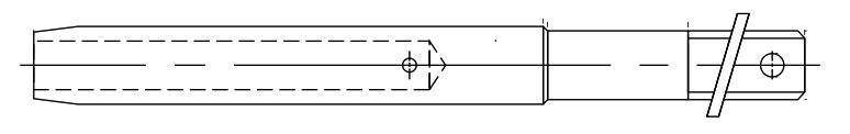 DRAADTERMINAL M20 X 250 (394) AANGEPERST (voor liftkabel Ø 13 mm) 461320250