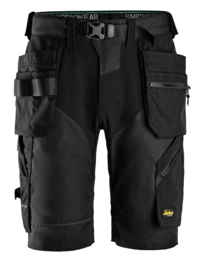 FLEXIWORK KORTE BROEK 6904 0404 MT 52 ZWART M/HOLSTERZAKKEN