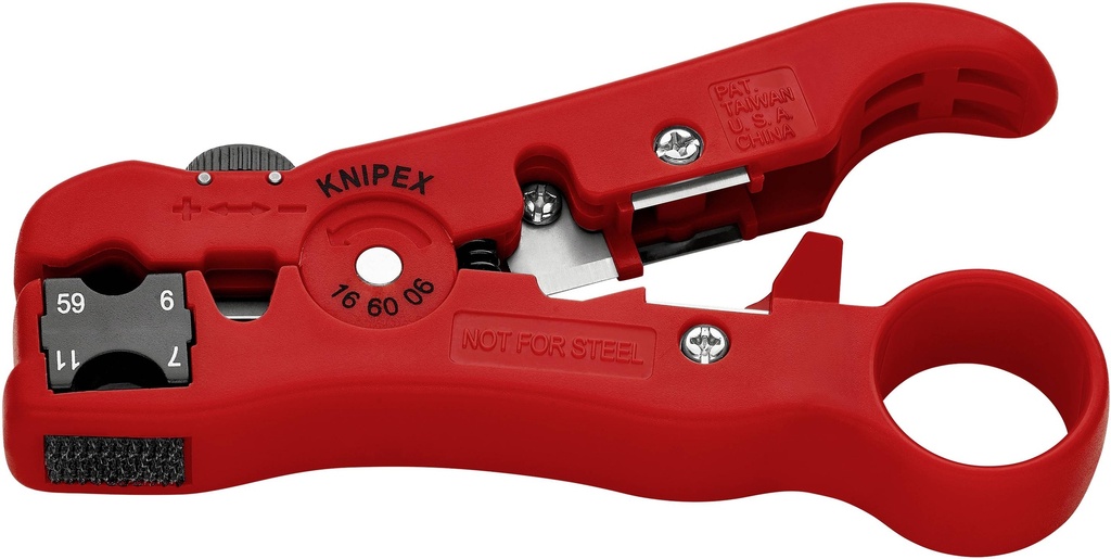 KNIPEX STX 60 KABELMANTELSTRIPTANG INSTELBARE SNIJDIEPTE TOT 6,5mm 16 45 220