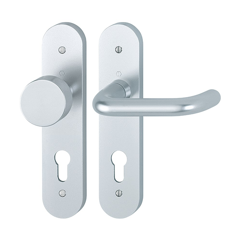 KNOPGARNITUUR HOPPE LANGSCHILD PC72 DR.2+3 58/3056RF-3/138L F1 210x45mm DD40