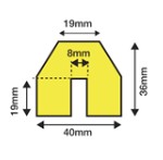 STOOTBAND BB A 1MTR GEEL/ZWART AFM40x19X8mm PU ZELFKLEVEND 3757.01