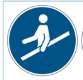 STICKER B7 LEUNING GEBRUIKEN AFM 50mm BLAUW/WIT