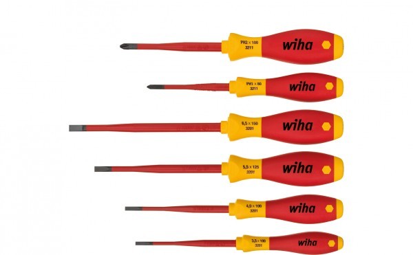 WIHA SCREW DRILL SET 3201SF 6K 6-PIECE 4X SLOTTED + PH 1 AND 2