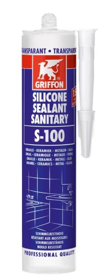 GRIFFON SILICONE KIT SANITARY S100 300ML. TRANSPARENT 1249350
