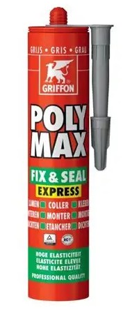 GRIFFON POLYMAX FIX & SEAL GREY 290ML. mounting adhesive and sealant 6150456