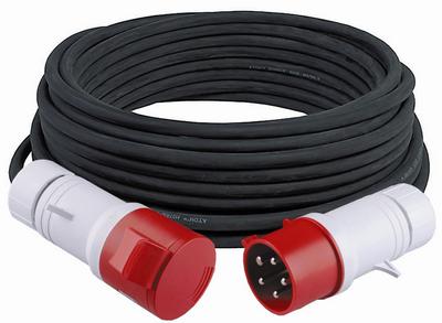 VERLENGKABEL 10M 5x2,5mm² NEOPREEN H07 CEE STEKKERS 16A - 5P ROOD