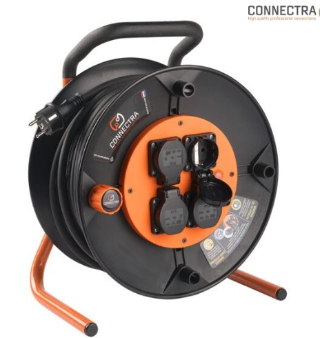 CABLE REEL EXPERT 25M 3x2.5mm² H07RN SPLASH-PROOF IP54 + THERMAL PROTECTION