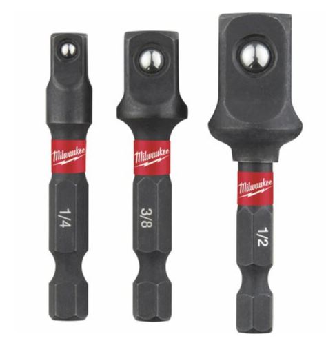 ADAPTER SET 1/4"-SIX. 1/4"-3/8"-1/2" VK MILWAUKEE 4932479228 3-PIECE.