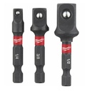 ADAPTER SET 1/4"-SIX. 1/4"-3/8"-1/2" VK MILWAUKEE 4932479228 3-PIECE.