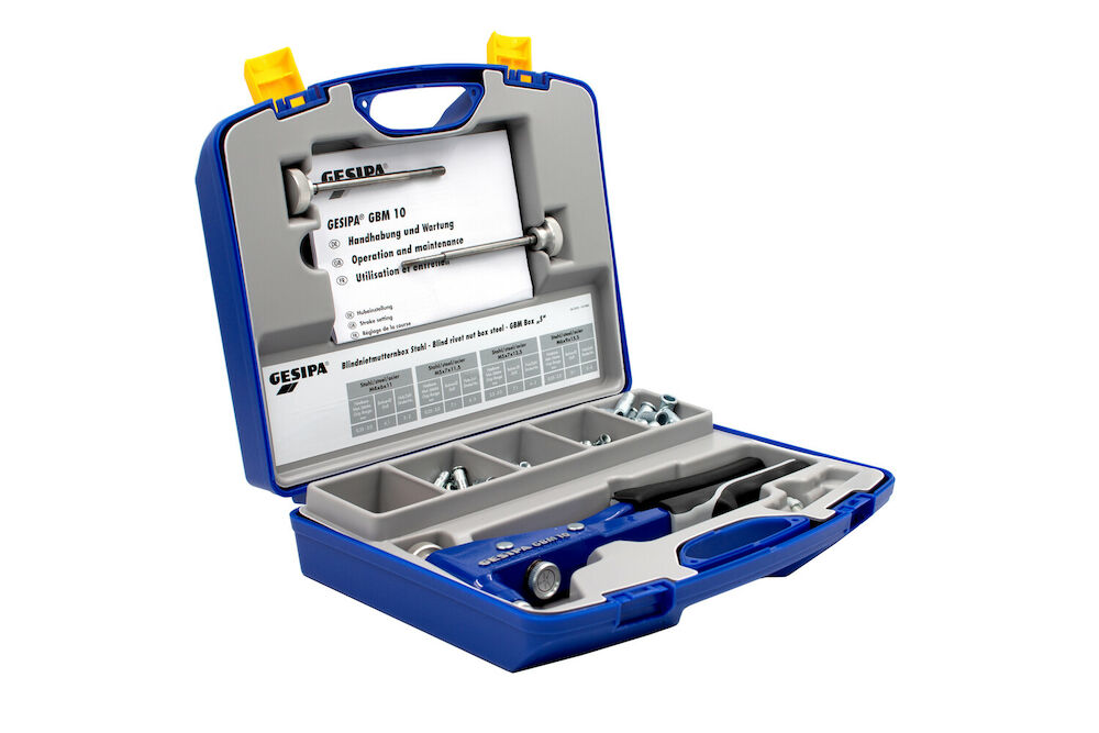 GESIPA BLINDKLINKMOERTANG GBM-10 BOX 4,0 - 5,0 -  6,0mm IN KOFFER