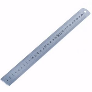 Stainless steel ruler 300x30x1mm graduation / top + bottom mm
