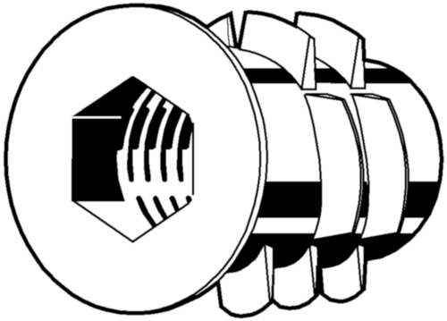 Screw-in nut GLVZ M6X13 with collar internal hexagon
