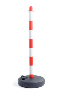 POST INCL. BASE RED/WHITE for BARRIER CHAIN ​​(base can be weighted up to 4 kg)