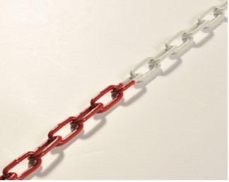 ROLL A 10M STEEL CHAIN ​​RED/WHITE 6mm