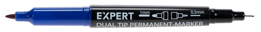 DUAL PERMANENTMARKER 1mm + 0,5mm BLAUW 