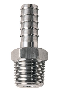 SLANGPILAAR RVS BSPT-MALE 1/2"x10mm RVS-316