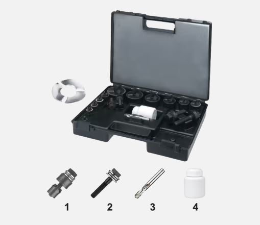 HOLE PUNCH SET METRIC 69.712.7001 M12,M16,M20,M25,M40