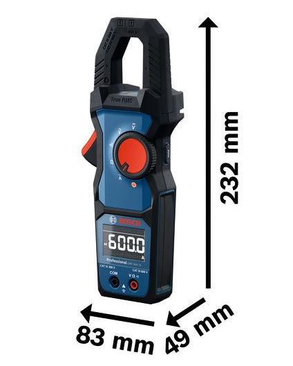 BOSCH PRO GMC 600-15 STROOMTANG LCD DISPLAY TRUE RMS CATIII 600V/600A  0601077600