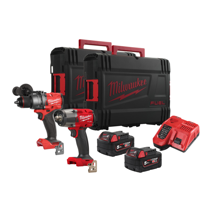 MILWAUKEE COMBO KIT M18FPP2E3-502XEU IN HD BOX WITH 2XM18 B5