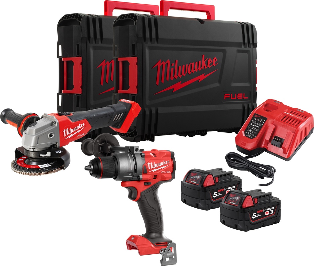 MILWAUKEE COMBO KIT M18FPP2E3-502XEU IN HD BOX WITH 2XM18 B5