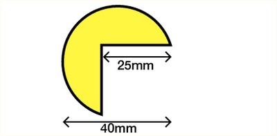 STOOTBAND A 1MTR GEEL/ZWART AFM40x25mm PO ZELFKLEVEND 3751.01