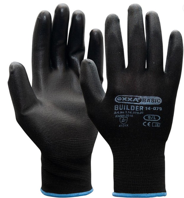 OXXA HANDSCHOENEN BUILDER 14-079 ZWART PU-COATING MT.11 