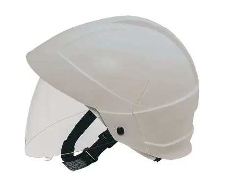 WHITE HELMET WITH BUILT-IN VISOR VDE 662500
