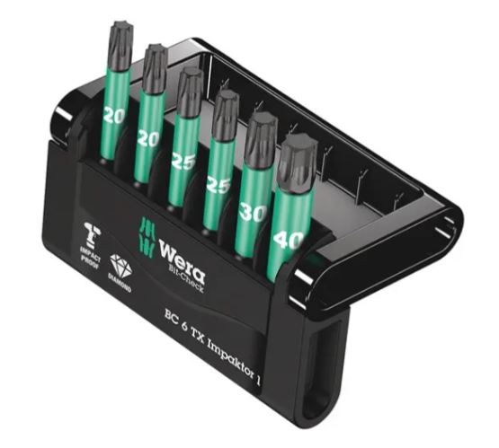 WERA BITSET CHECK 6 TX IMPAKTOR 6-DEL 