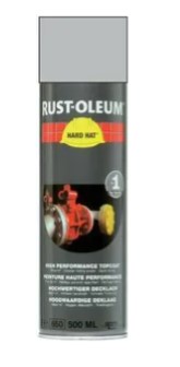 SPUITBUS RUST-OLEUM HARD HAT 2114 DEKLAAG 500ml ALUMINIUM WIT RAL 9006