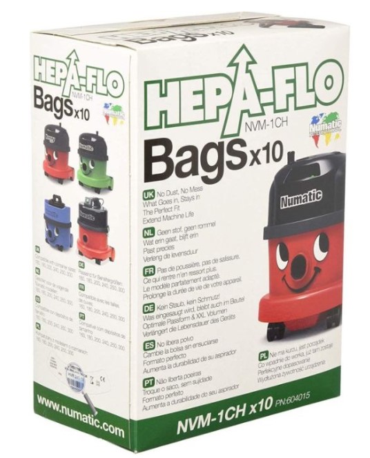 DUST BAG NUMATIC NVM-1CH PACK A 10 pcs FOR 180-250 MODELS