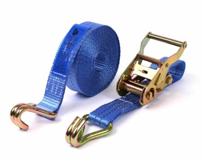 LASHING STRAP WITH RATCHET 35mm 6mtr-2000Kg WITH 2 NARROW WIRE HOOKS