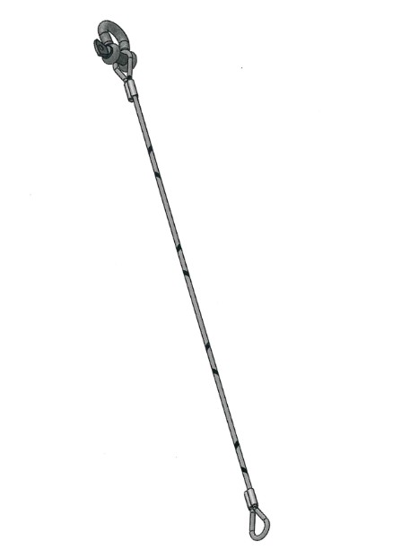 MTB ANCHORING CABLE + HARP 4MM L=61.5CM BZ-LOOP±3cm - MOUNT D-SHOCK IN THE LOOP (copy)