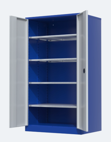 LOCKER CABINET GMP.103.1 H2000xW1000xD700mm DOORS RAL 7035/CABINET RAL 5010 WITH CYLINDER LOCK