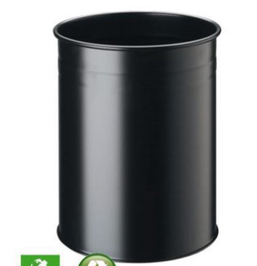 PRULLENBAK 15 ltr. ROND ZWART